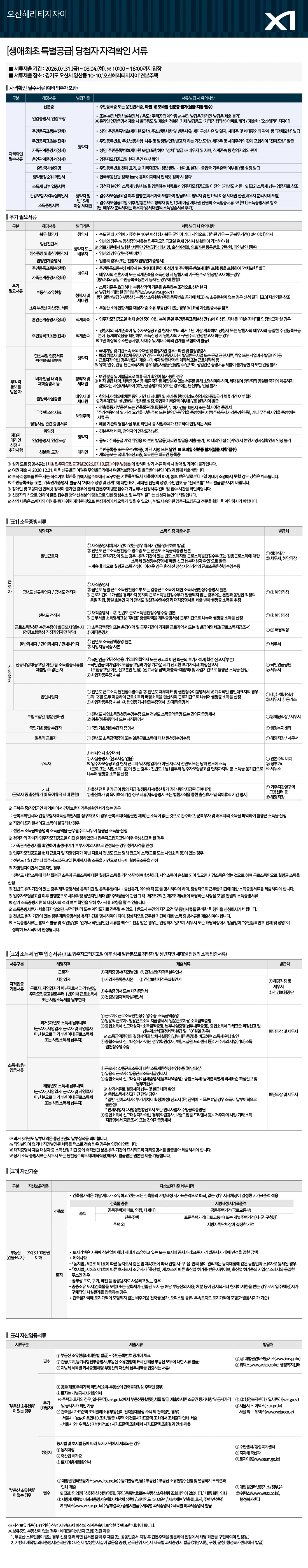 서류제출안내(특별공급) 안내자료 4